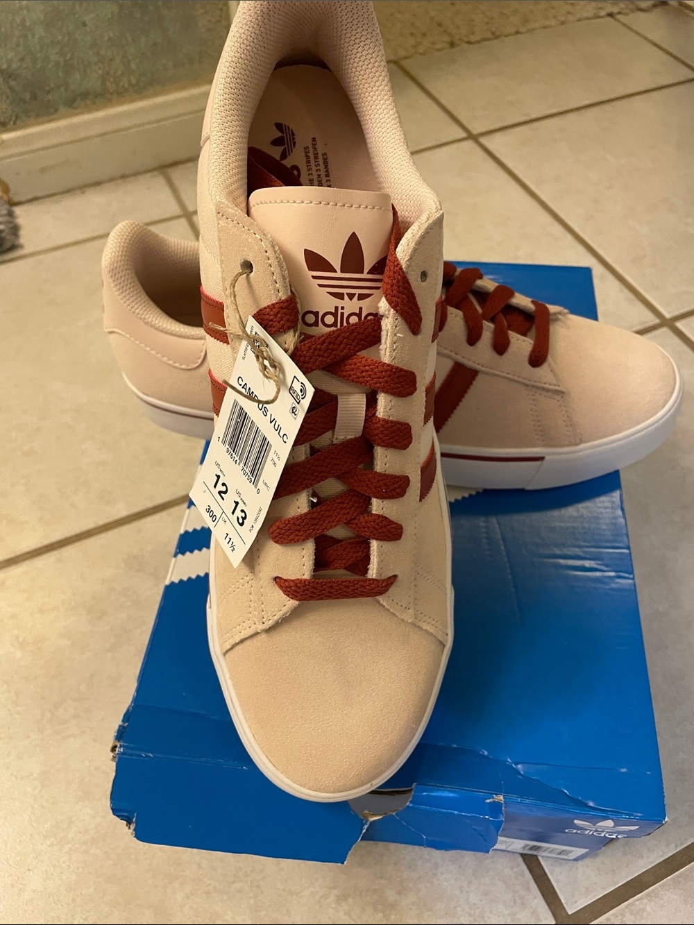adidas Campus Vulc Pink Sneakers with Rust Accents